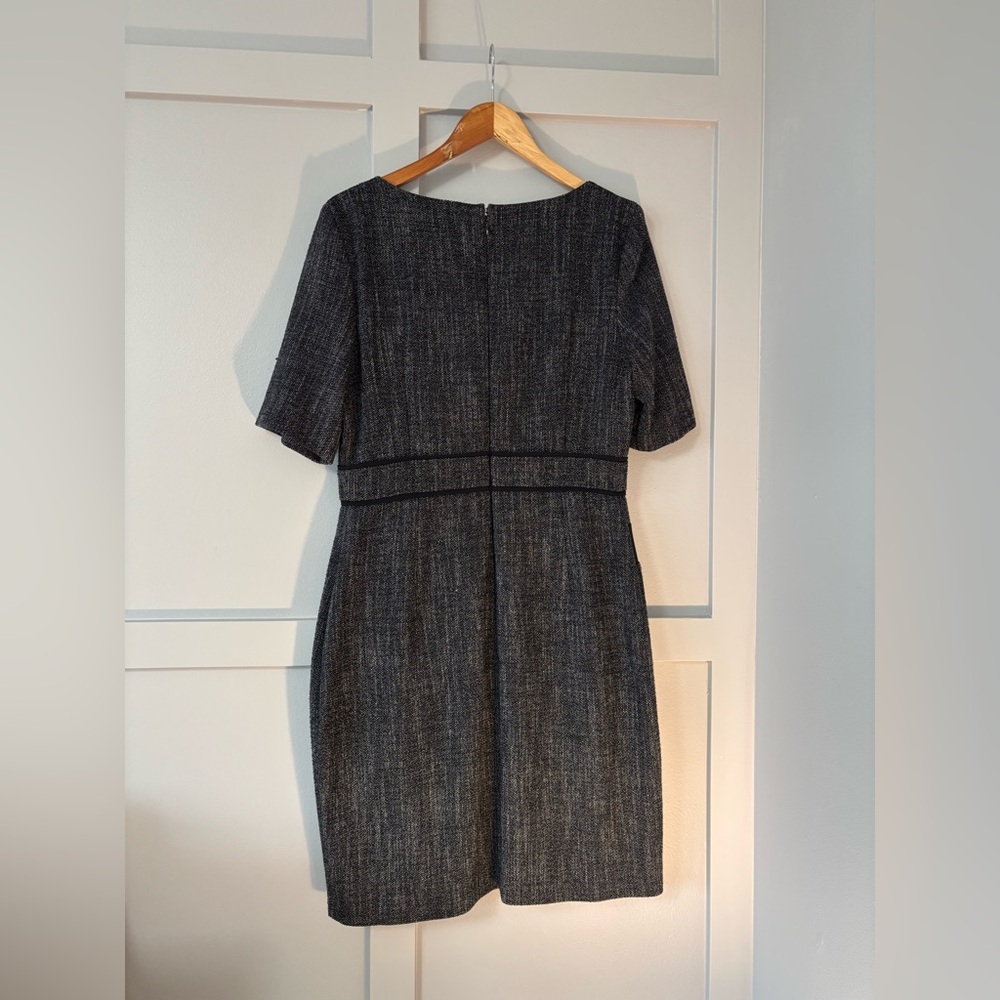 Tweed 3/4 Sleeve Sheath Midi Dress With Stretch - Picture 3 of 6